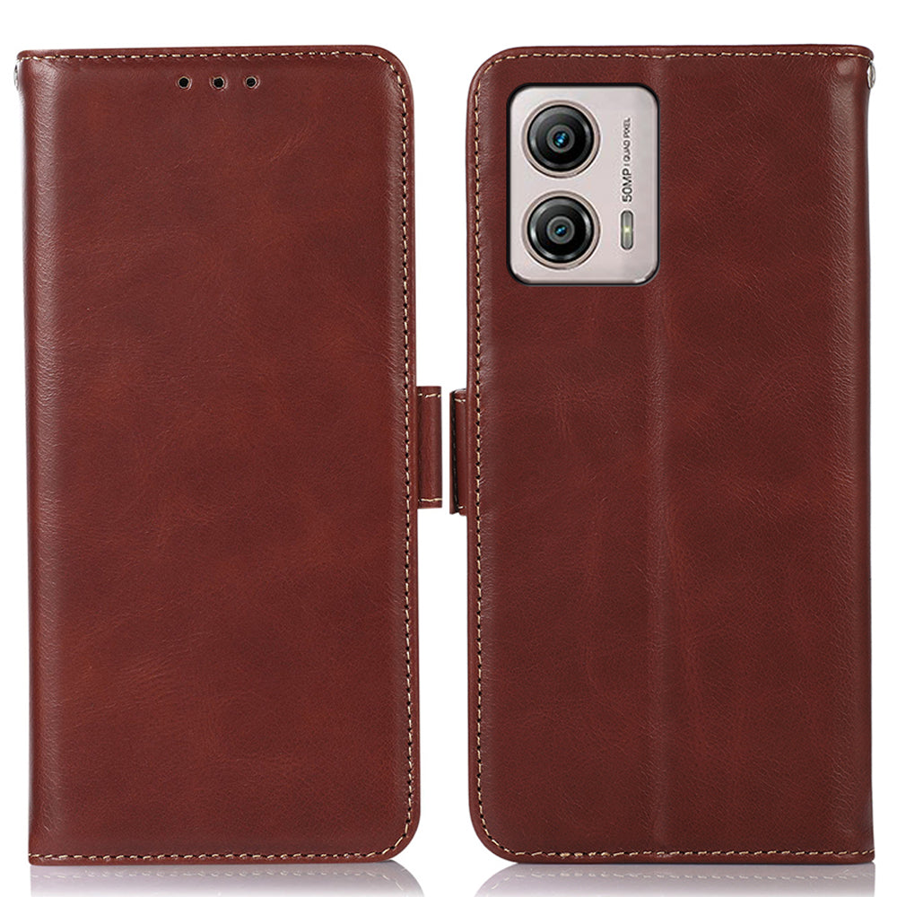 For Motorola Moto G53 5G RFID Blocking Protective Phone Case Genuine Cowhide Leather Phone Cover with Wallet Stand For Motorola Moto G53 5G RFID Blocking Protective Phone Case Genuine Cowhide Leather Phone Cover with Wallet Stand